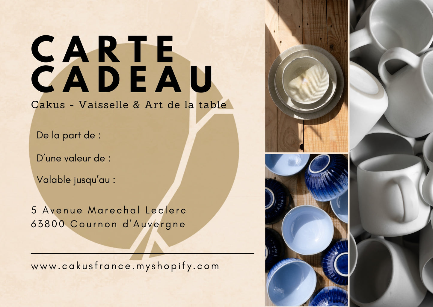 Carte cadeau Cakus