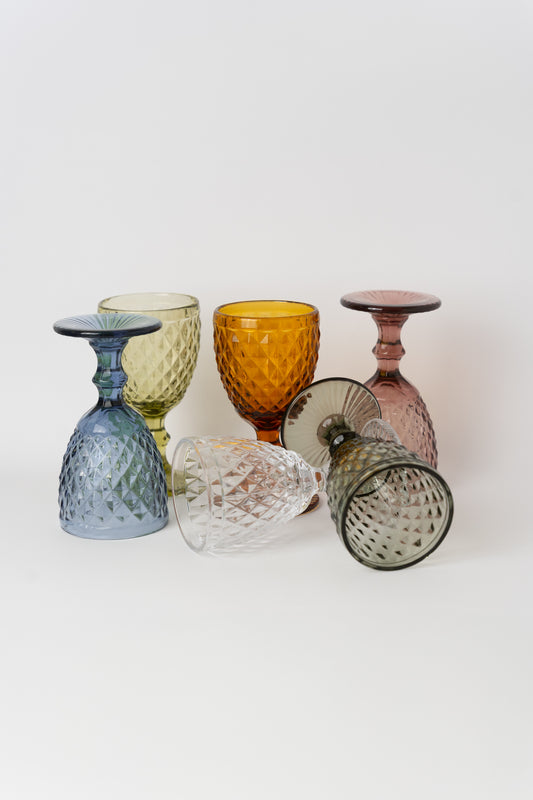 Verre à pied coloré lot de 6