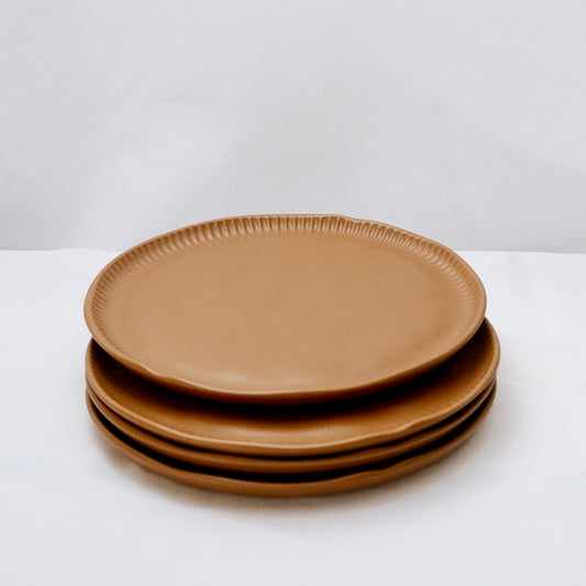 Assiettes dessert marron