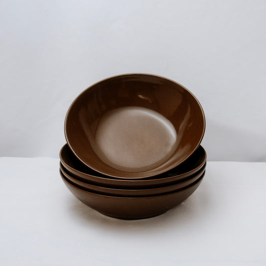 Assiettes creuses marron